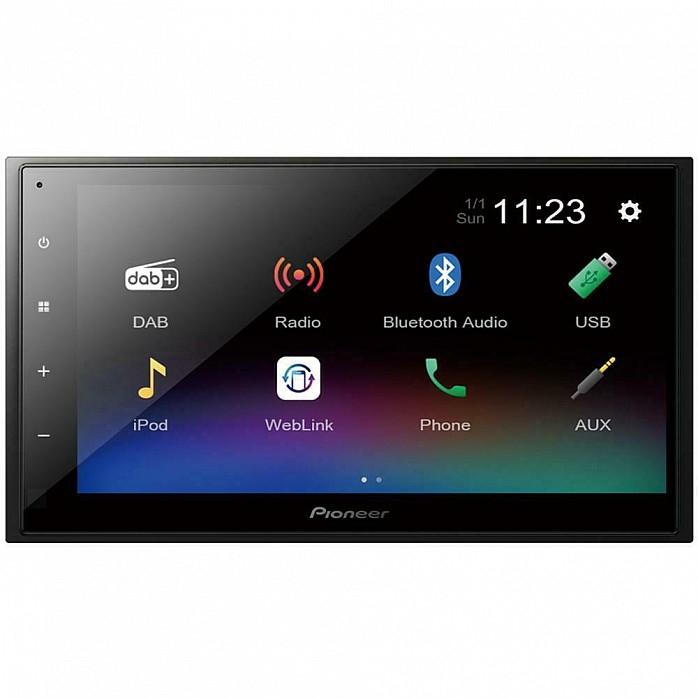 VW Magotan, Passat, Polo, Sagitar Matt Black Pioneer 6.8" Double Din Bluetooth WebLink USB DAB Radio Upgrade Kit