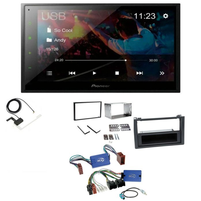 Saab 9-3 2006-2014 Pioneer 6.8" Double Din Bluetooth WebLink USB DAB Radio Upgrade Kit